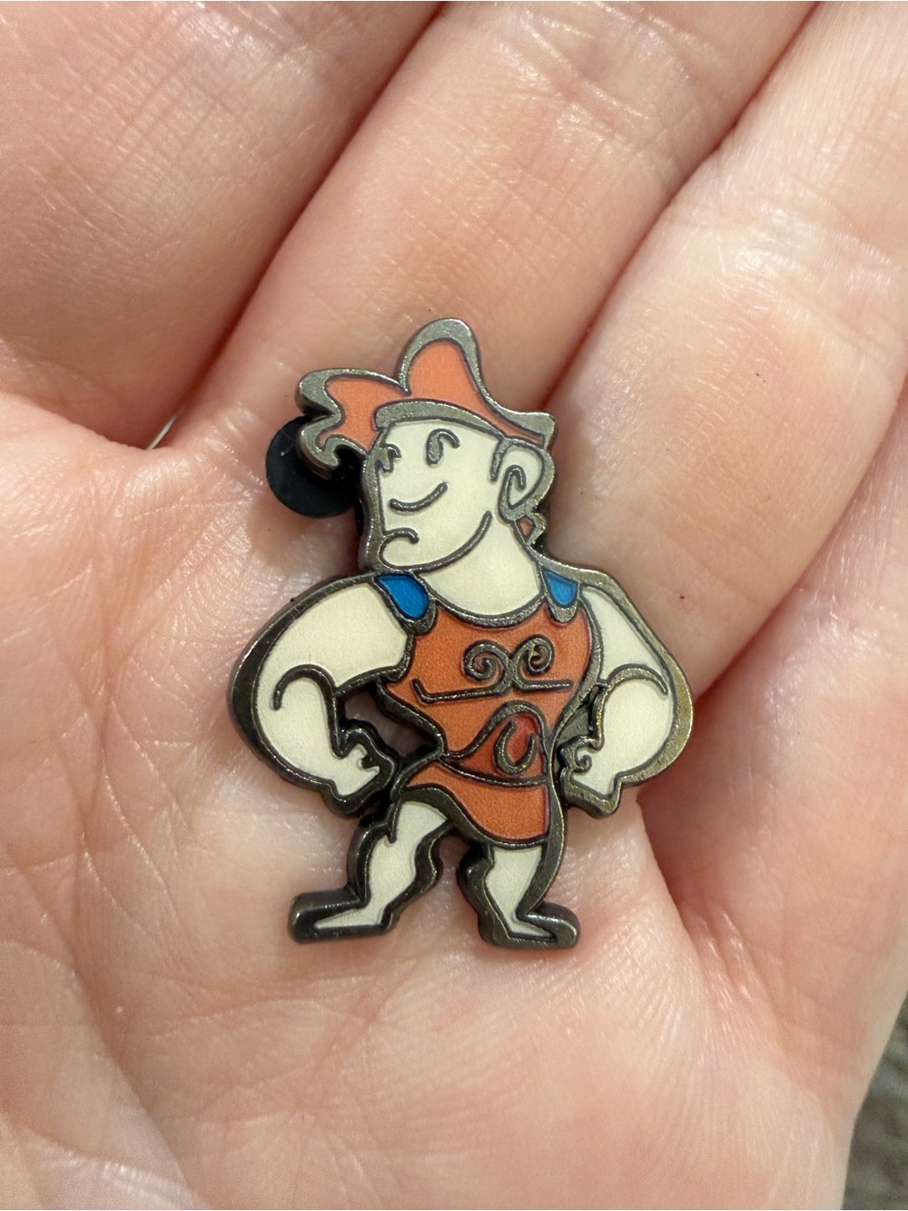 Disney Hercules Orange Cream Blue Enamel Brooch